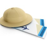 3d illustration: Cap traveler and airline tickets